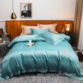 Cotton and washed silk embroidery bedding set